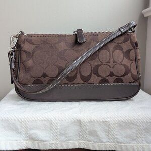 Vintage Y2K Coach Signature Chocolate Brown Demi Pouch Purse 6094